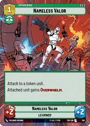 Nameless Valor (TWI) Uncommon Star Wars Unlimited Fantasy Flight Games Hyperspace Non-Foil