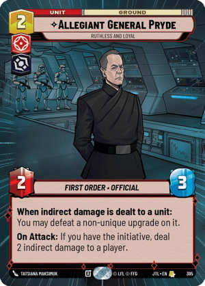Allegiant General Pryde - Ruthless and Loyal (JTL) Rare Fantasy Flight Games Hyperspace Non-Foil