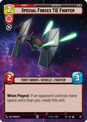 Special Forces TIE Fighter (JTL) Common Fantasy Flight Games Hyperspace Non-Foil