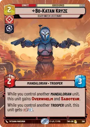 Bo-Katan Kryze - Death Watch Lieutenant (TWI) Rare Star Wars Unlimited Fantasy Flight Games Hyperspace Non-Foil
