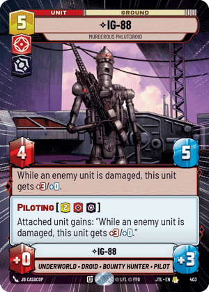 IG-88 - Murderous Phlutdroid (JTL) Rare Fantasy Flight Games Hyperspace Non-Foil