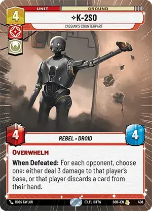 K-2SO - Cassian's Counterpart (SOR) Rare Star Wars Unlimited Fantasy Flight Games Hyperspace Non-Foil
