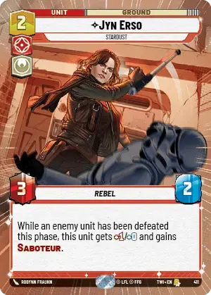 Jyn Erso - Stardust (TWI) Rare Star Wars Unlimited Fantasy Flight Games Hyperspace Non-Foil