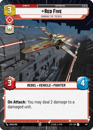 Red Five - Running the Trench (JTL) Uncommon Fantasy Flight Games Hyperspace Non-Foil
