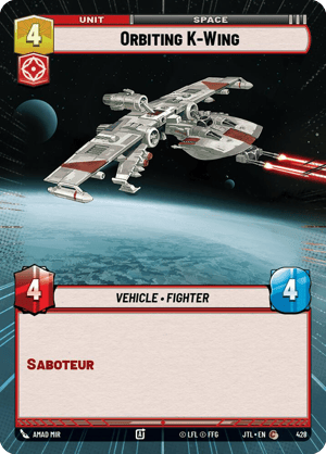 Orbiting K-Wing (JTL) Common Fantasy Flight Games Hyperspace Non-Foil