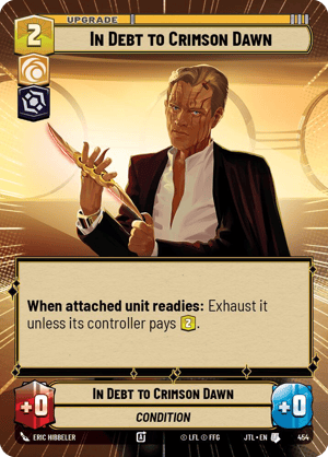 In Debt to Crimson Dawn (JTL) Uncommon Fantasy Flight Games Hyperspace Non-Foil