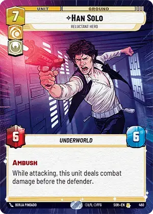 Han Solo - Reluctant Hero (SOR) Rare Star Wars Unlimited Fantasy Flight Games Hyperspace Non-Foil