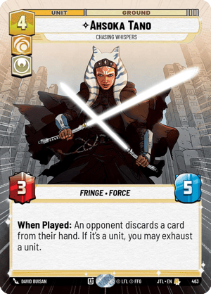Ahsoka Tano - Chasing Whispers (JTL) Rare Fantasy Flight Games Hyperspace Non-Foil