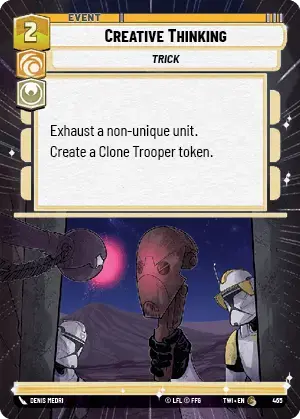 Creative Thinking (TWI) Common Star Wars Unlimited Fantasy Flight Games Hyperspace Non-Foil