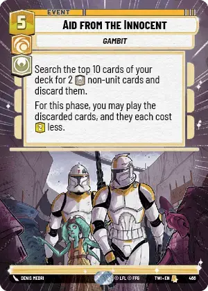 Aid from the Innocent (TWI) Rare Star Wars Unlimited Fantasy Flight Games Hyperspace Non-Foil