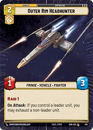 Outer Rim Headhunter (SOR) Common Star Wars Unlimited Fantasy Flight Games Hyperspace Non-Foil