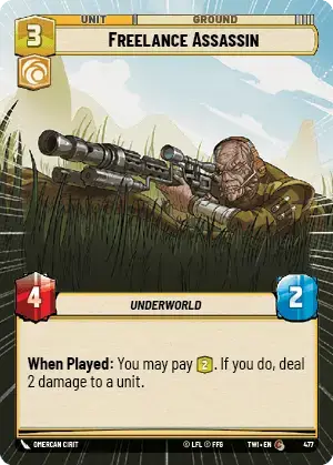 Freelance Assassin (TWI) Common Star Wars Unlimited Fantasy Flight Games Hyperspace Non-Foil