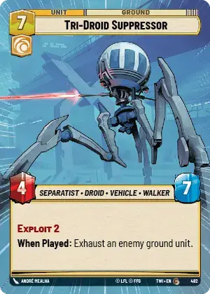 Tri-Droid Suppressor (TWI) Common Star Wars Unlimited Fantasy Flight Games Hyperspace Non-Foil