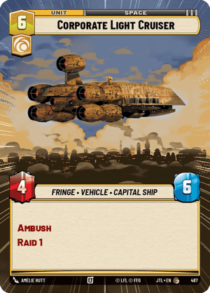 Corporate Light Cruiser (JTL) Common Fantasy Flight Games Hyperspace Non-Foil