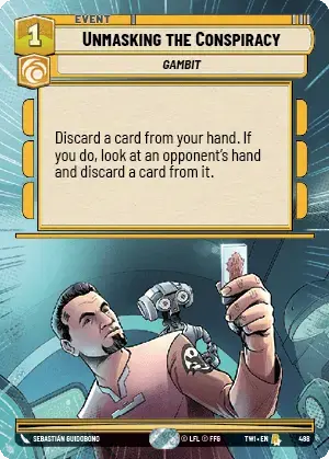 Unmasking the Conspiracy (TWI) Rare Star Wars Unlimited Fantasy Flight Games Hyperspace Non-Foil