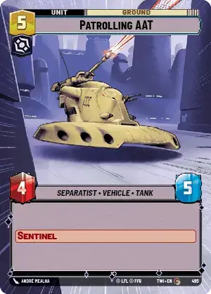 Patrolling AAT (TWI) Common Star Wars Unlimited Fantasy Flight Games Hyperspace Non-Foil