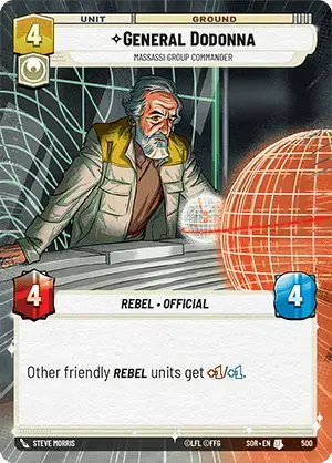 General Dodonna - Massassi Group Commander (SOR) Uncommon Star Wars Unlimited Fantasy Flight Games Hyperspace Non-Foil