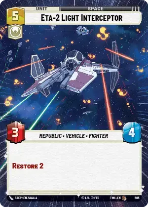 Eta-2 Light Interceptor (TWI) Common Star Wars Unlimited Fantasy Flight Games Hyperspace Non-Foil