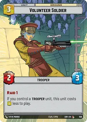 Volunteer Soldier (SOR) Common Star Wars Unlimited Fantasy Flight Games Hyperspace Non-Foil