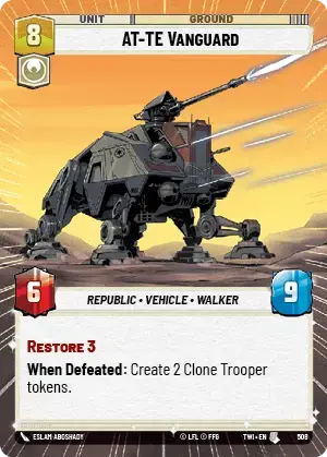 AT-TE Vanguard (TWI) Uncommon Star Wars Unlimited Fantasy Flight Games Hyperspace Non-Foil