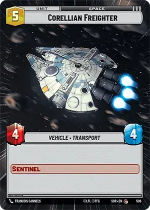 Corellian Freighter (SOR) Common Star Wars Unlimited Fantasy Flight Games Hyperspace Non-Foil