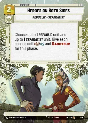 Heroes on Both Sides (TWI) Common Star Wars Unlimited Fantasy Flight Games Hyperspace Non-Foil