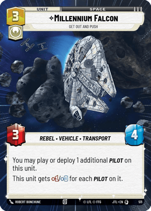 Millennium Falcon - Get Out And Push (JTL) Starter Fantasy Flight Games Hyperspace Non-Foil
