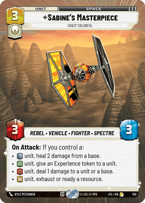 Sabine's Masterpiece - Crazy Colorful (JTL) Rare Fantasy Flight Games Hyperspace Non-Foil