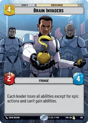 Brain Invaders (TWI) Rare Star Wars Unlimited Fantasy Flight Games Hyperspace Non-Foil