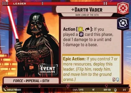 Darth Vader - Dark Lord of the Sith (SOR) Special Star Wars Unlimited Fantasy Flight Games Promo Non-Foil