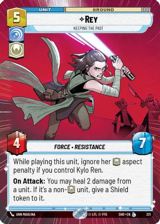 Rey - Keeping the Past (SHD) Legendary Star Wars Unlimited Fantasy Flight Games Hyperspace Non-Foil