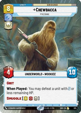Chewbacca - Pykesbane (SHD) Rare Star Wars Unlimited Fantasy Flight Games Hyperspace Non-Foil