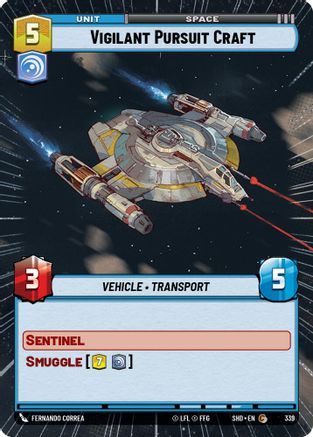 Vigilant Pursuit Craft (SHD) Common Star Wars Unlimited Fantasy Flight Games Hyperspace Non-Foil