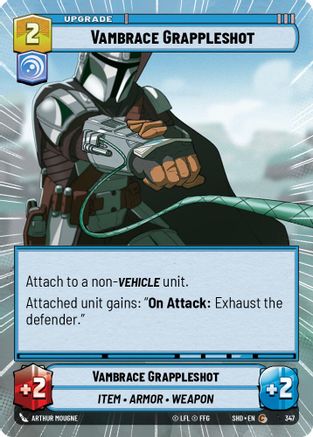 Vambrace Grappleshot (SHD) Common Star Wars Unlimited Fantasy Flight Games Hyperspace Non-Foil