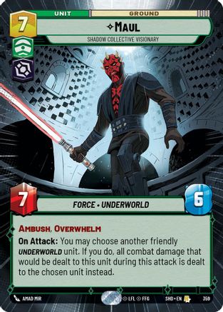 Maul - Shadow Collective Visionary (SHD) Rare Star Wars Unlimited Fantasy Flight Games Hyperspace Non-Foil