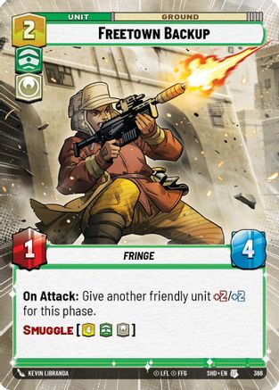 Freetown Backup (SHD) Uncommon Star Wars Unlimited Fantasy Flight Games Hyperspace Non-Foil