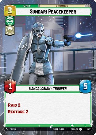 Sundari Peacekeeper (SHD) Uncommon Star Wars Unlimited Fantasy Flight Games Hyperspace Non-Foil