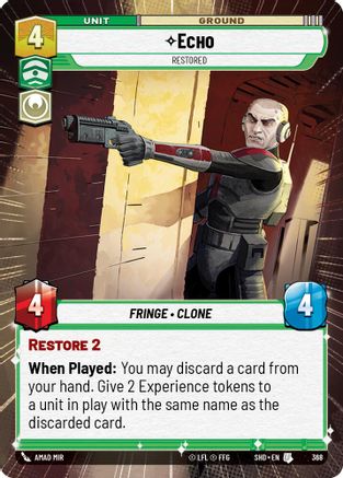 Echo - Restored (SHD) Uncommon Star Wars Unlimited Fantasy Flight Games Hyperspace Non-Foil