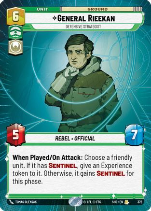 General Rieekan - Defensive Strategist (SHD) Rare Star Wars Unlimited Fantasy Flight Games Hyperspace Non-Foil