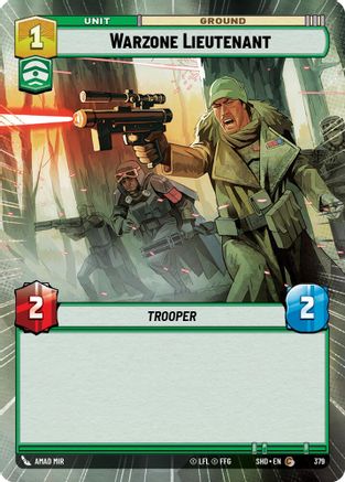 Warzone Lieutenant (SHD) Common Star Wars Unlimited Fantasy Flight Games Hyperspace Non-Foil