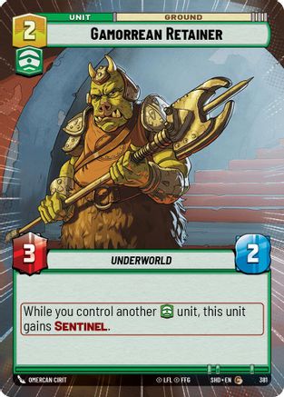 Gamorrean Retainer (SHD) Common Star Wars Unlimited Fantasy Flight Games Hyperspace Non-Foil