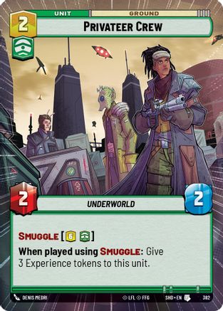 Privateer Crew (SHD) Uncommon Star Wars Unlimited Fantasy Flight Games Hyperspace Non-Foil