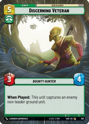 Discerning Veteran (SHD) Common Star Wars Unlimited Fantasy Flight Games Hyperspace Non-Foil