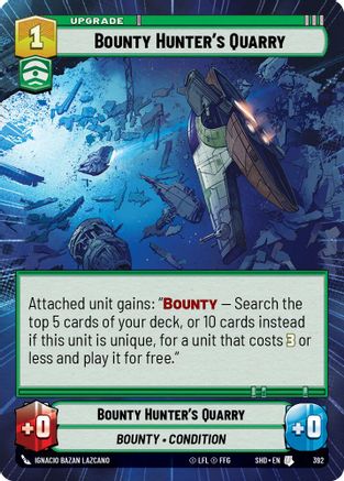 Bounty Hunter's Quarry (SHD) Uncommon Star Wars Unlimited Fantasy Flight Games Hyperspace Non-Foil
