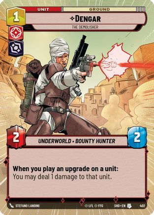Dengar - The Demolisher (SHD) Uncommon Star Wars Unlimited Fantasy Flight Games Hyperspace Non-Foil