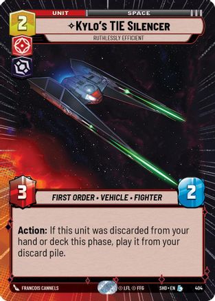 Kylo's TIE Silencer - Ruthlessly Efficient (SHD) Legendary Star Wars Unlimited Fantasy Flight Games Hyperspace Non-Foil