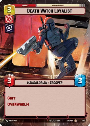 Death Watch Loyalist (SHD) Common Star Wars Unlimited Fantasy Flight Games Hyperspace Non-Foil