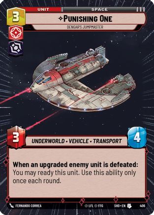 Punishing One - Dengar's Jumpmaster (SHD) Uncommon Star Wars Unlimited Fantasy Flight Games Hyperspace Non-Foil