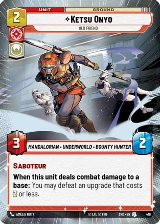 Ketsu Onyo - Old Friend (SHD) Uncommon Star Wars Unlimited Fantasy Flight Games Hyperspace Non-Foil