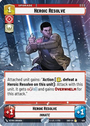 Heroic Resolve (SHD) Rare Star Wars Unlimited Fantasy Flight Games Hyperspace Non-Foil
